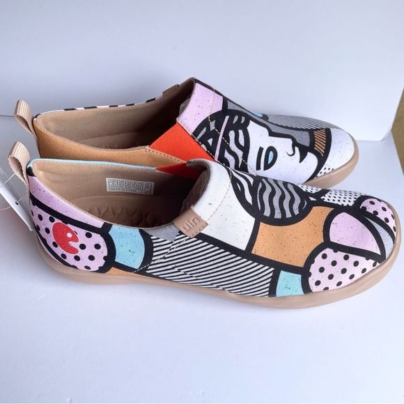 NWT UIN Slip On Shoes Canvas Comfortable Loafers Greek Girl - Picture 5 of 7